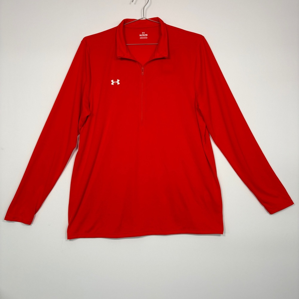 NWT Under Armour Womens 1/2 Zip Pullover 2XL Orange Team Tech LS 137686 Active2